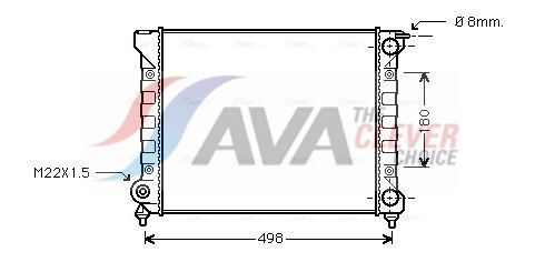 Радиатор, охлаждение двигателя AVA VNA2040