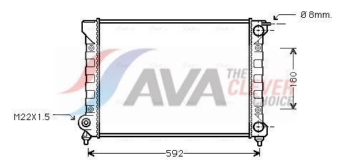Радиатор, охлаждение двигателя AVA VNA2045