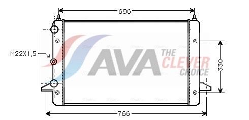 Радиатор, охлаждение двигателя AVA VNA2135