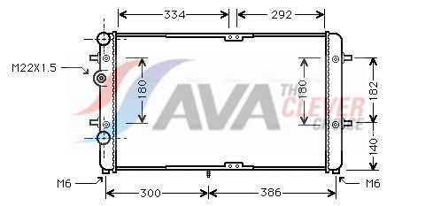 Радиатор, охлаждение двигателя AVA VNA2180