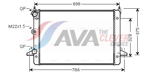 Радиатор, охлаждение двигателя AVA VNA2184