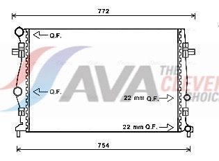 Радиатор, охлаждение двигателя AVA VNA2343