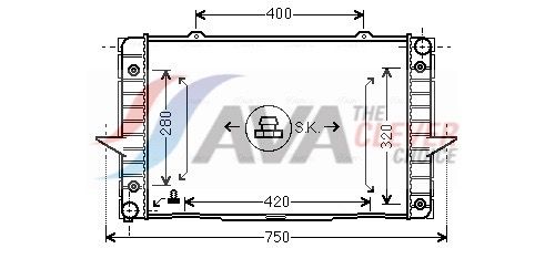 Радиатор, охлаждение двигателя AVA VO2093