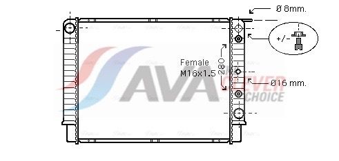 Радиатор, охлаждение двигателя AVA VO2098