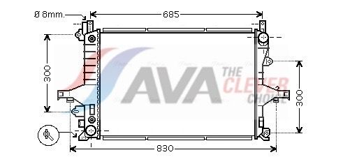 Радиатор, охлаждение двигателя AVA VO2117