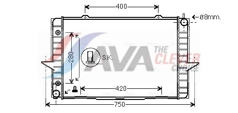 Радиатор, охлаждение двигателя AVA VO2118
