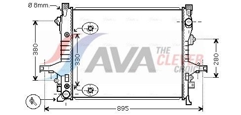 Радиатор, охлаждение двигателя AVA VO2133
