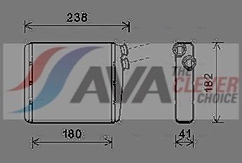 Теплообменник, отопление салона AVA VOA6163