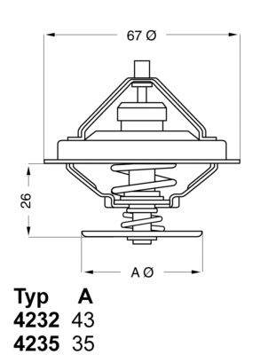 Термостат, охлаждающая жидкость BorgWarner 423580D