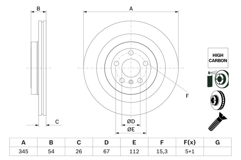 Тормозной диск BOSCH 0986479F69