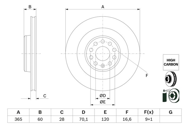 Тормозной диск BOSCH 0986479G56