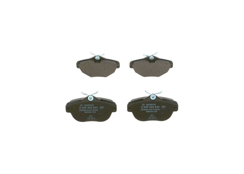 Комплект тормозных колодок, дисковый тормоз BOSCH 0986494243