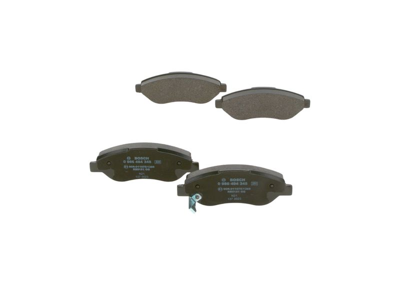 Комплект тормозных колодок, дисковый тормоз BOSCH 0986494345