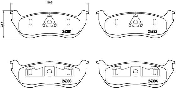 Комплект тормозных колодок, дисковый тормоз BREMBO P24068
