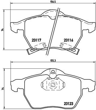 Комплект тормозных колодок, дисковый тормоз BREMBO P59048