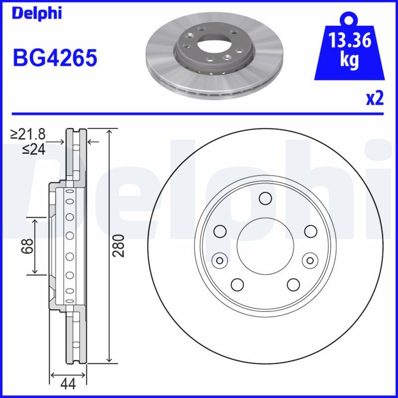 Тормозной диск DELPHI BG4265