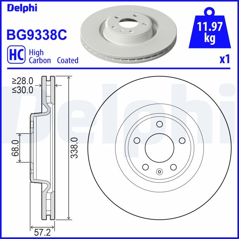 Тормозной диск DELPHI BG9338C