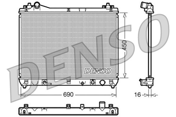 Радиатор, охлаждение двигателя DENSO DRM47018