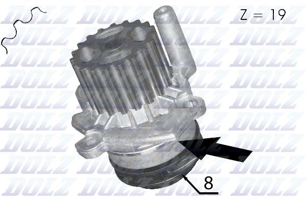 Водяной насос, охлаждение двигателя DOLZ A204