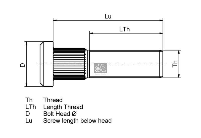 Шпилька колеса DT 117138