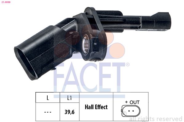 Датчик, частота вращения колеса FACET 210009
