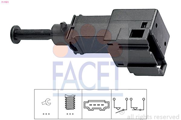Выключатель фонаря сигнала торможения FACET 71151