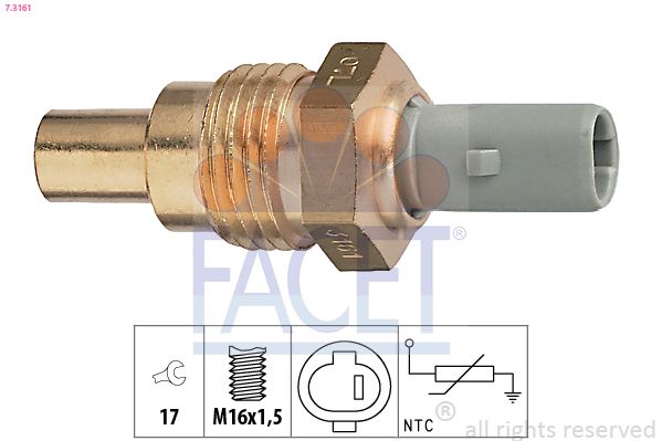 Датчик, температура охлаждающей жидкости FACET 73161