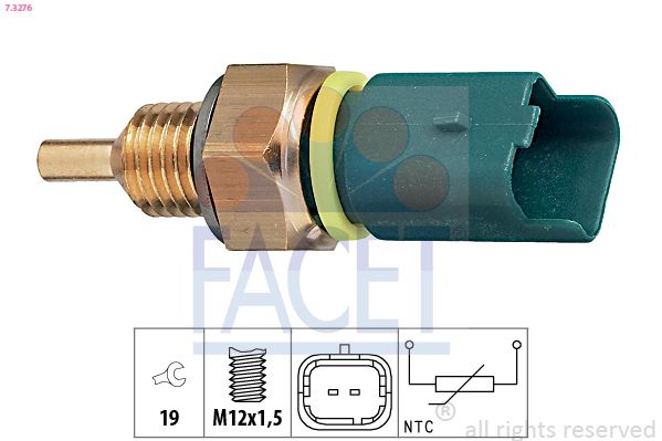 Датчик, температура охлаждающей жидкости FACET 73276
