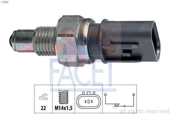 Выключатель, фара заднего хода FACET 76084