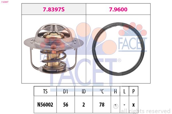 Термостат, охлаждающая жидкость FACET 78397