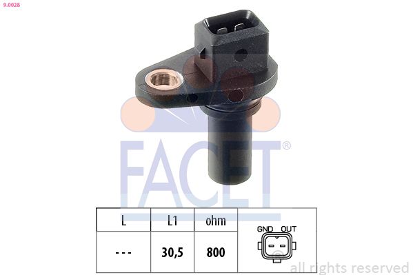 Датчик, число оборотов двигателя FACET 90028