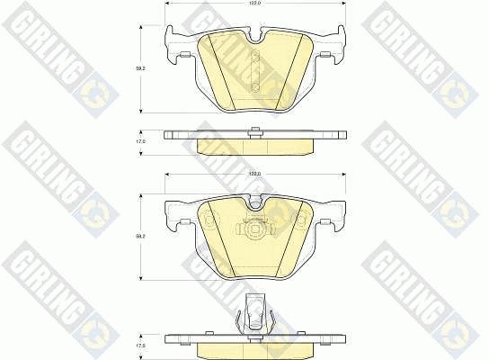 Комплект тормозных колодок, дисковый тормоз GIRLING 6115602