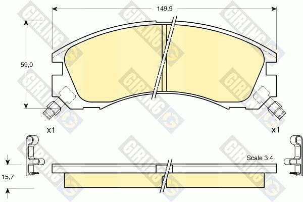Комплект тормозных колодок, дисковый тормоз GIRLING 6132009