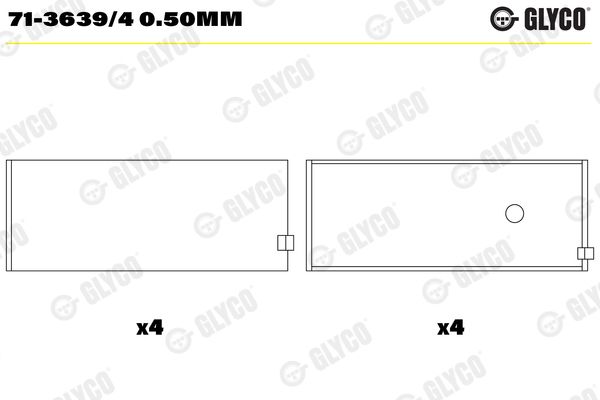 Шатунный подшипник GLYCO 7136394050MM