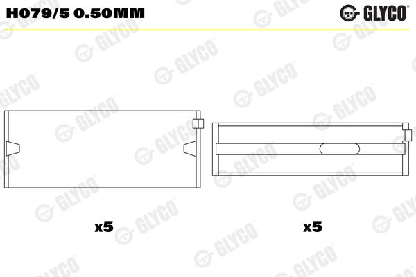 Подшипник коленвала GLYCO H0795050MM