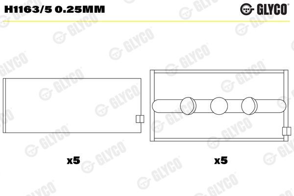 Подшипник коленвала GLYCO H11635025MM