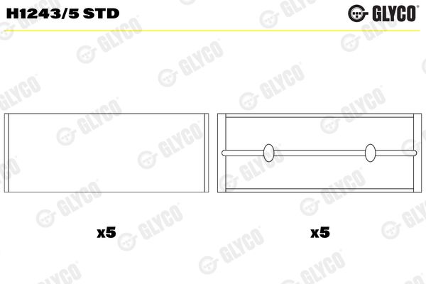Подшипник коленвала GLYCO H12435STD