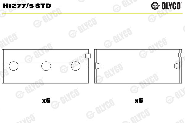 Подшипник коленвала GLYCO H12775STD