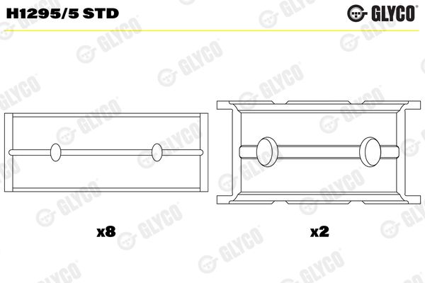 Подшипник коленвала GLYCO H12955STD