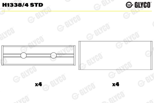 Подшипник коленвала GLYCO H13384STD