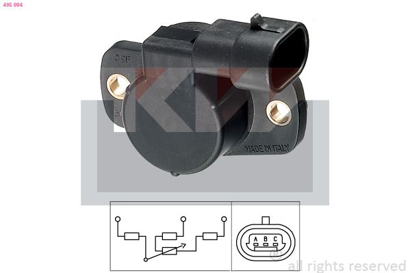 Датчик, положение дроссельной заслонки KW 495094