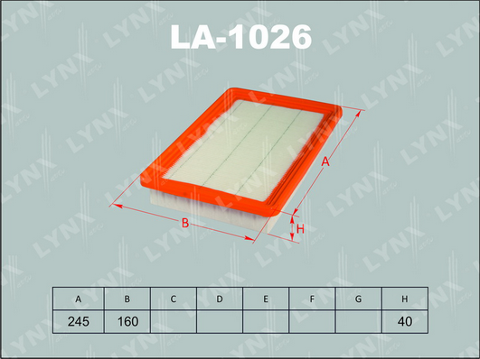 Воздушный фильтр LYNX LA1026