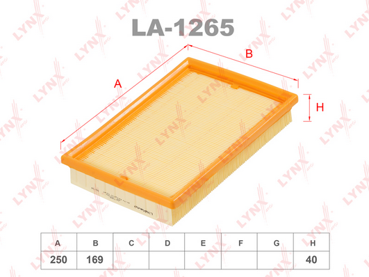 Воздушный фильтр LYNX LA1265
