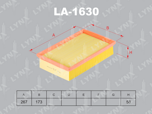 Воздушный фильтр LYNX LA1630