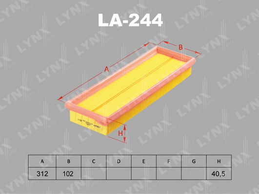 Воздушный фильтр LYNX LA244