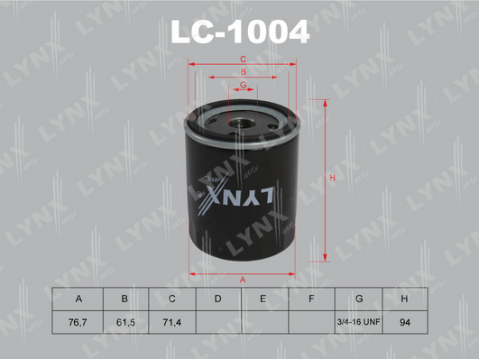 Масляный фильтр LYNX LC1004