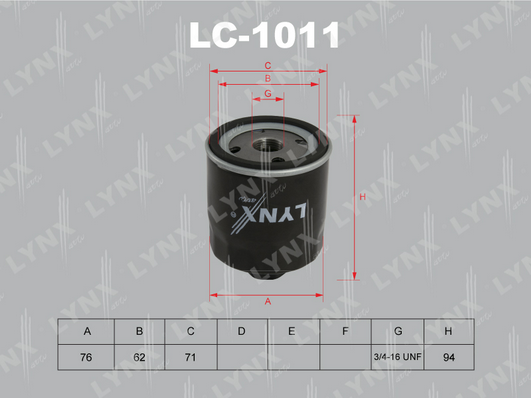 Масляный фильтр LYNX LC1011