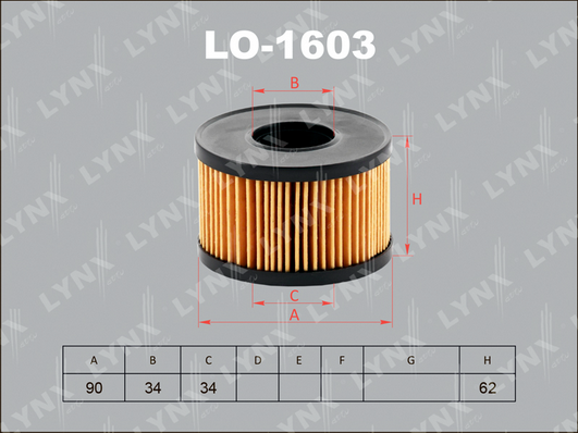 Масляный фильтр LYNX LO1603