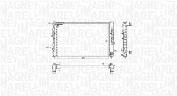 Радиатор, охлаждение двигателя MAGNETI MARELLI 350213199900