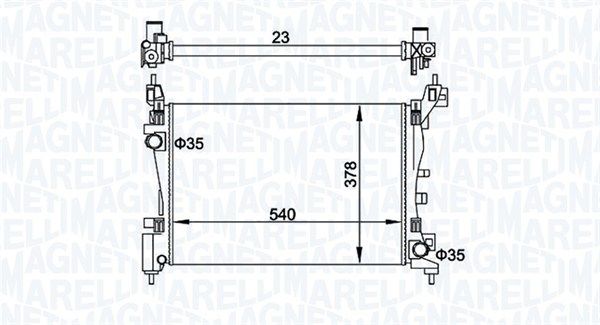 Радиатор, охлаждение двигателя MAGNETI MARELLI 350213899000